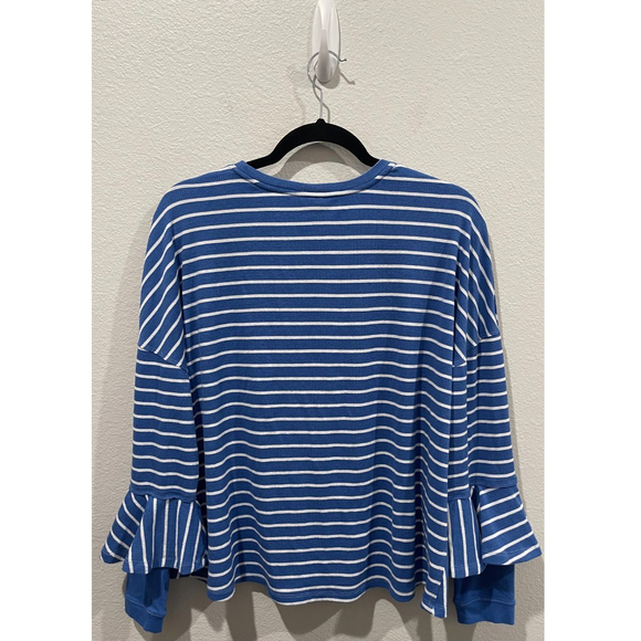 WE THE FREE Round Tee Blue White Top - Picture 6 of 6